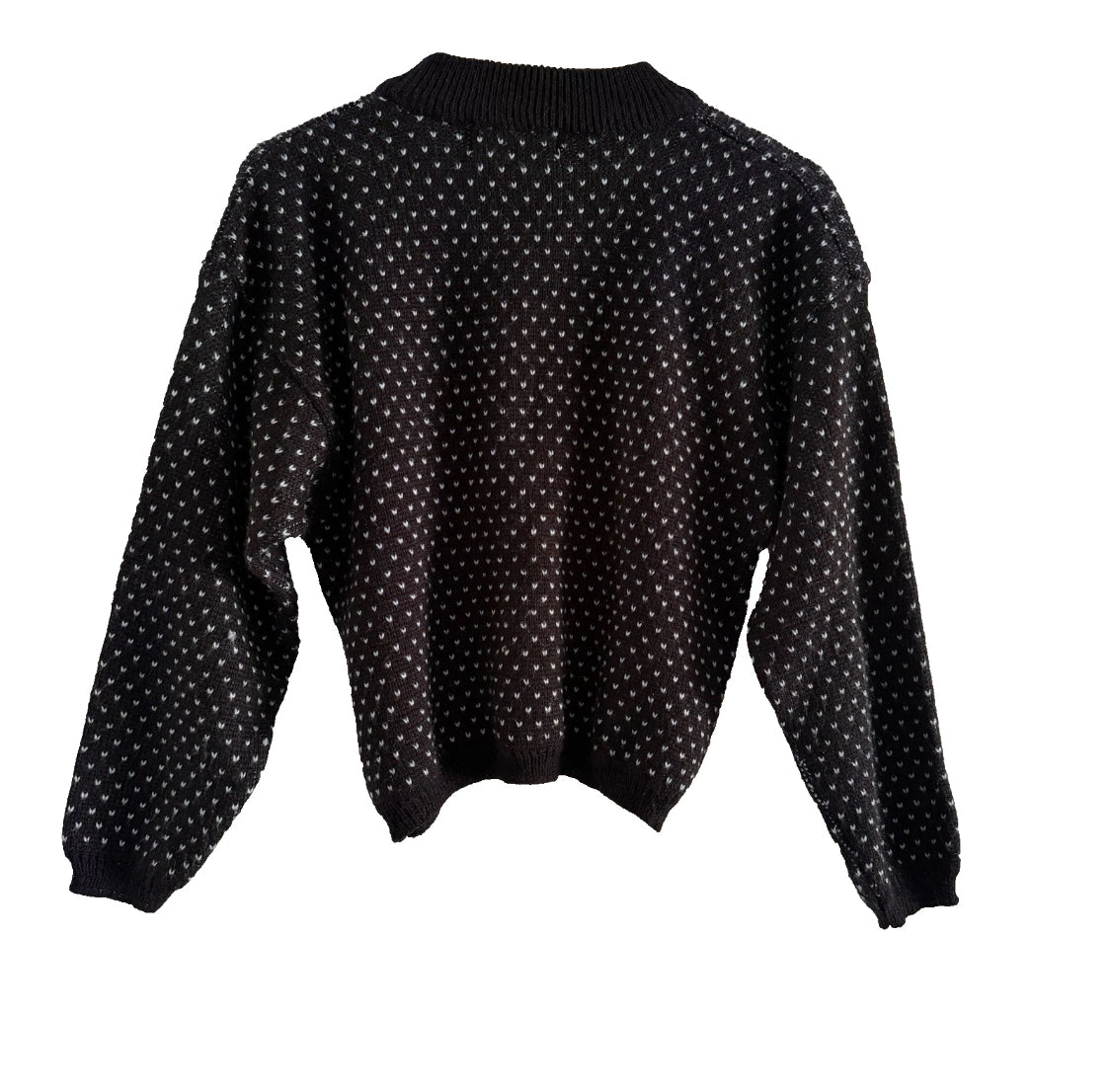 1980's Spettro Acrylic Knit Alpine Nordic Ski Black Blue Sweater, Medium