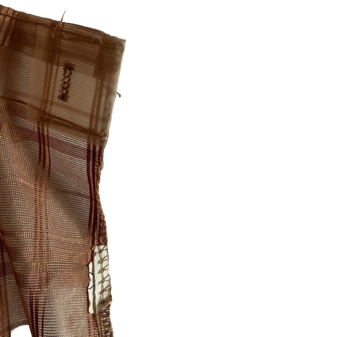 Vintage 1980/90’s Sheer Metallic Copper Ruffle Top Shower Curtain Prop 69x72