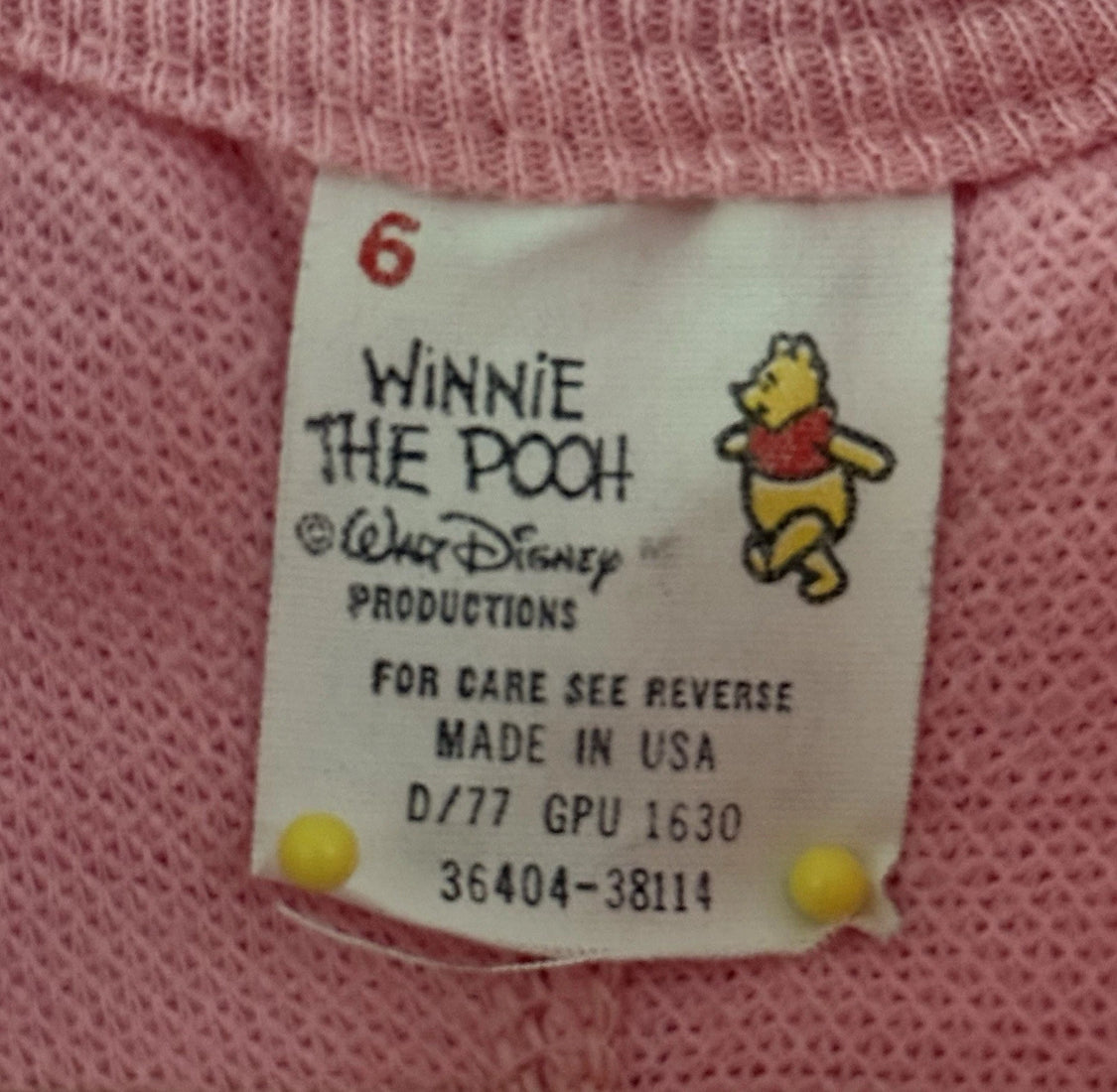 Vintage 1980s LOT OF 2, Winnie The Pooh Footed Pajamas, Pink & Blue, Children’s Size 6