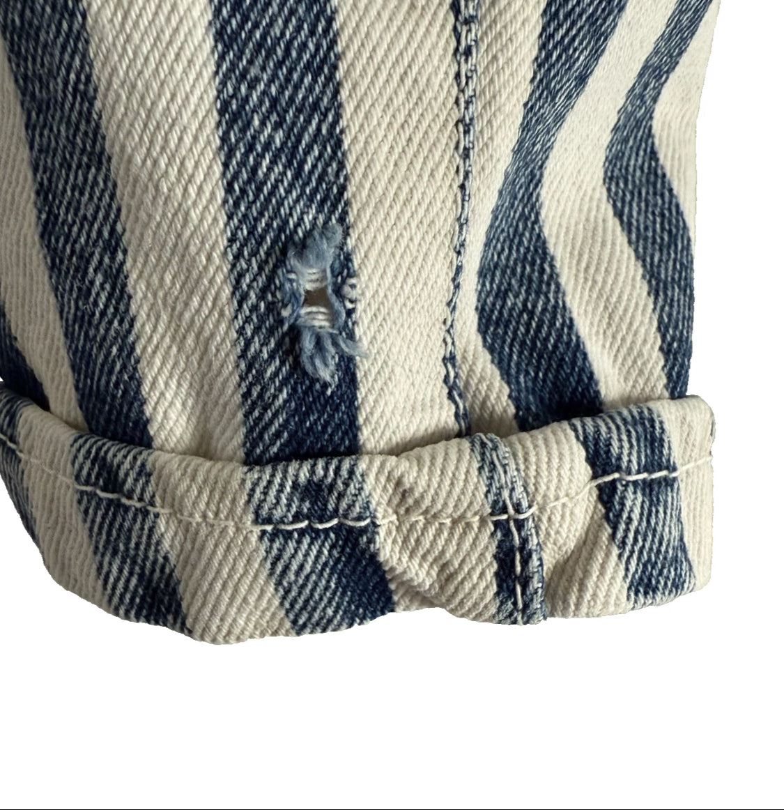 1980/90's Star Striped Denim Lined Vest Short Overalls Romper, Size Large