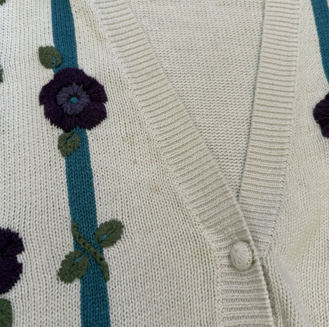 1980’s Koret Floral Knit Granny Sweater Vest, Size 1X