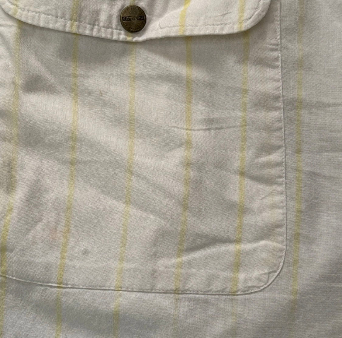 Vintage 1980s Forenza High Rise White Yellow Stripe Shorts, Women’s Small