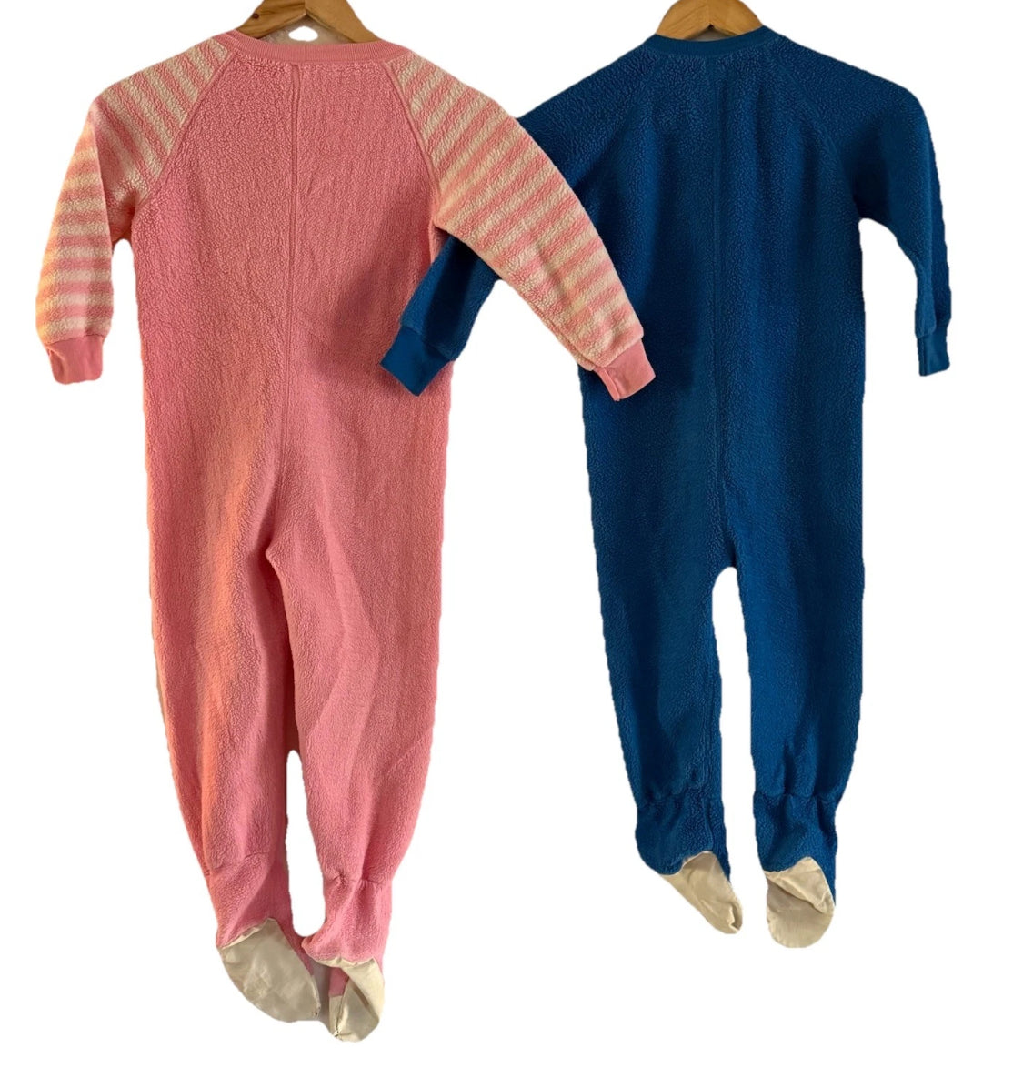 Vintage 1980s LOT OF 2, Winnie The Pooh Footed Pajamas, Pink & Blue, Children’s Size 6