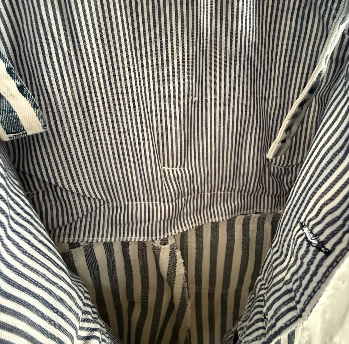 1980/90's Star Striped Denim Lined Vest Short Overalls Romper, Size Large