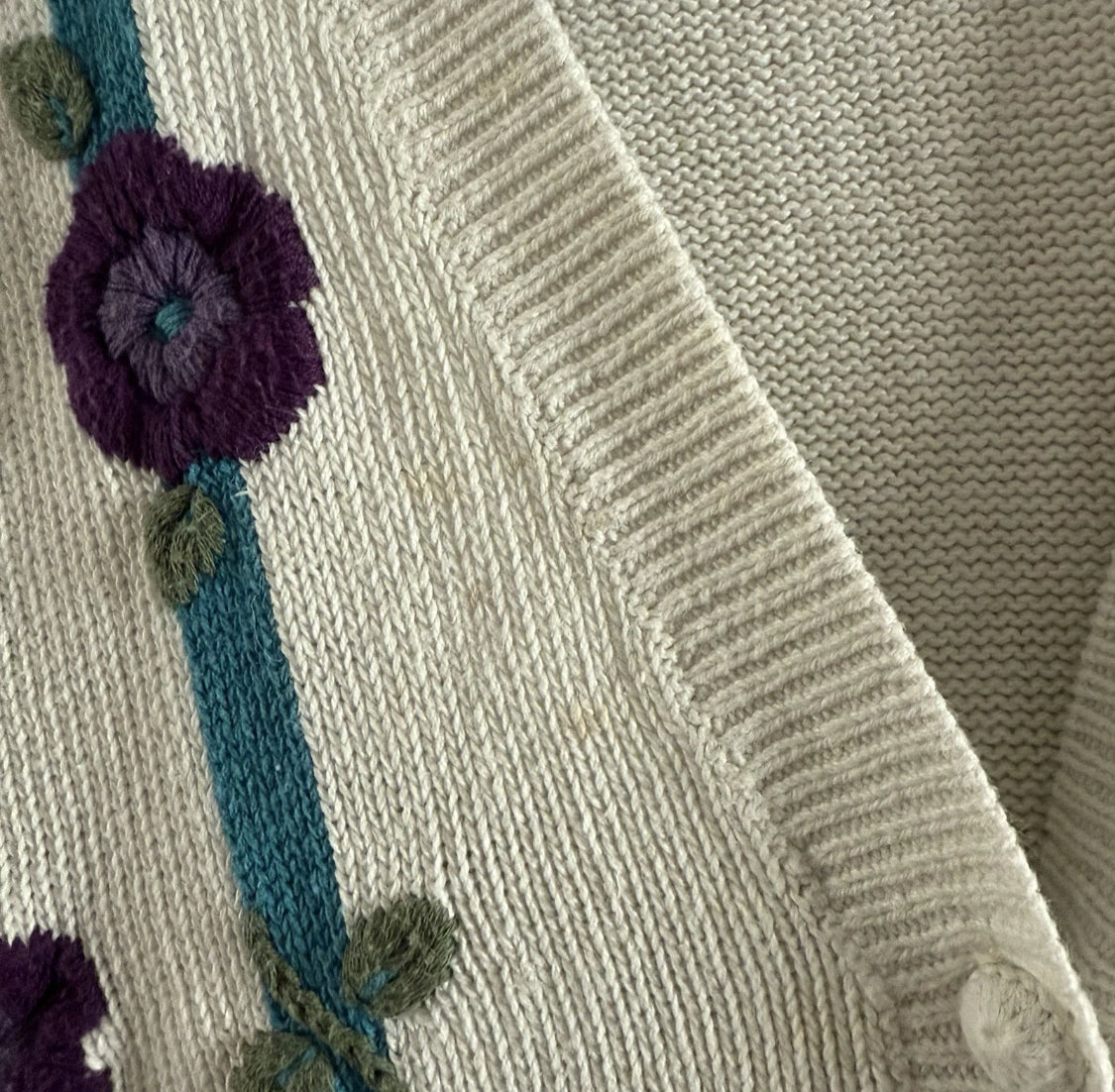 1980’s Koret Floral Knit Granny Sweater Vest, Size 1X