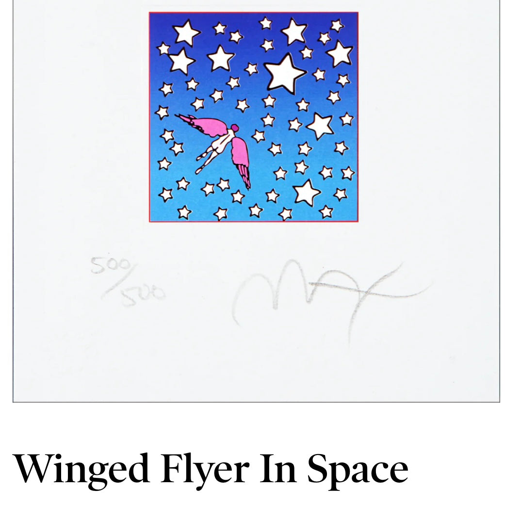 1987 PETER MAX NeoMax Cropped T-shirt “Winged Flyer In Space”