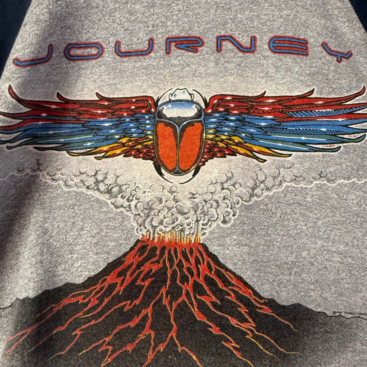 1981 Journey Rockin’ in California Tour Ventura Customized Raglan Tee Shirt, Medium