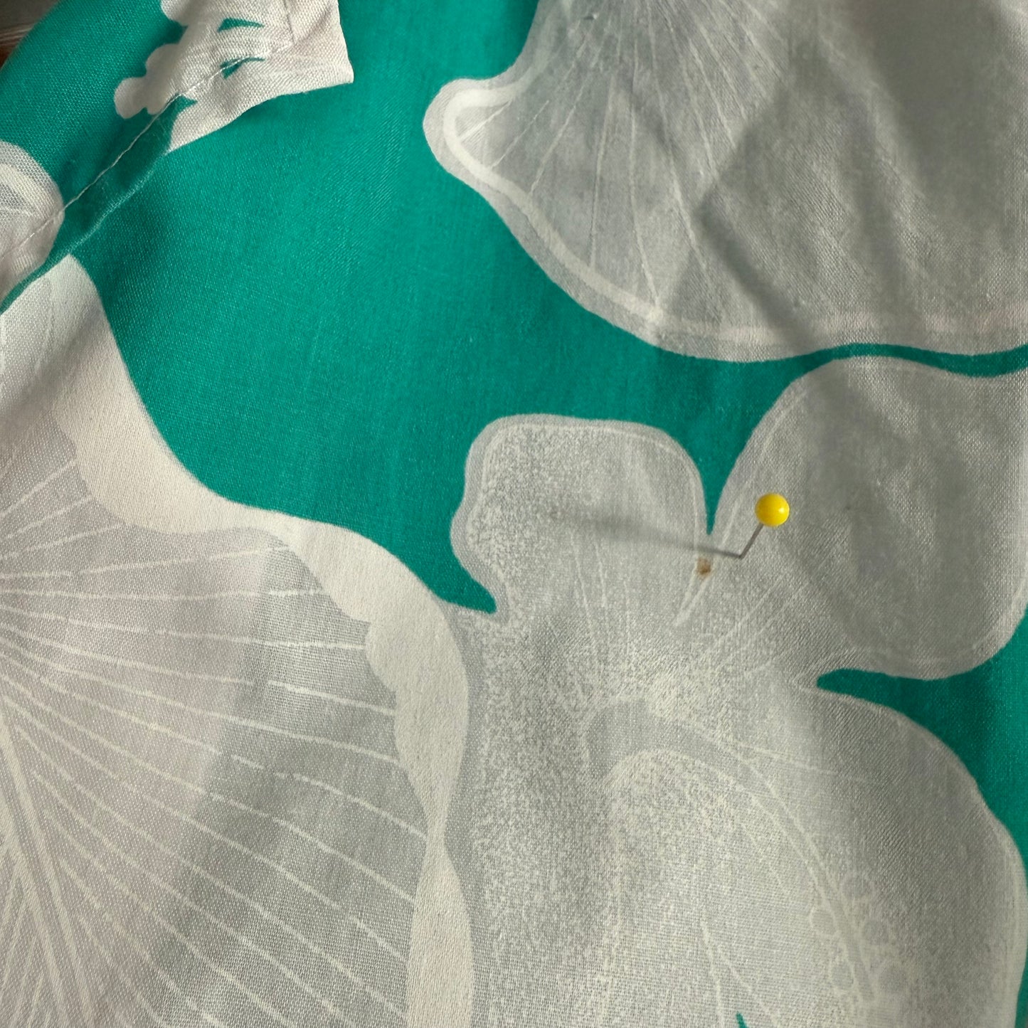 1980’s Island Girl Hawaiian Floral Button Up Shirt Teal Womens, Medium