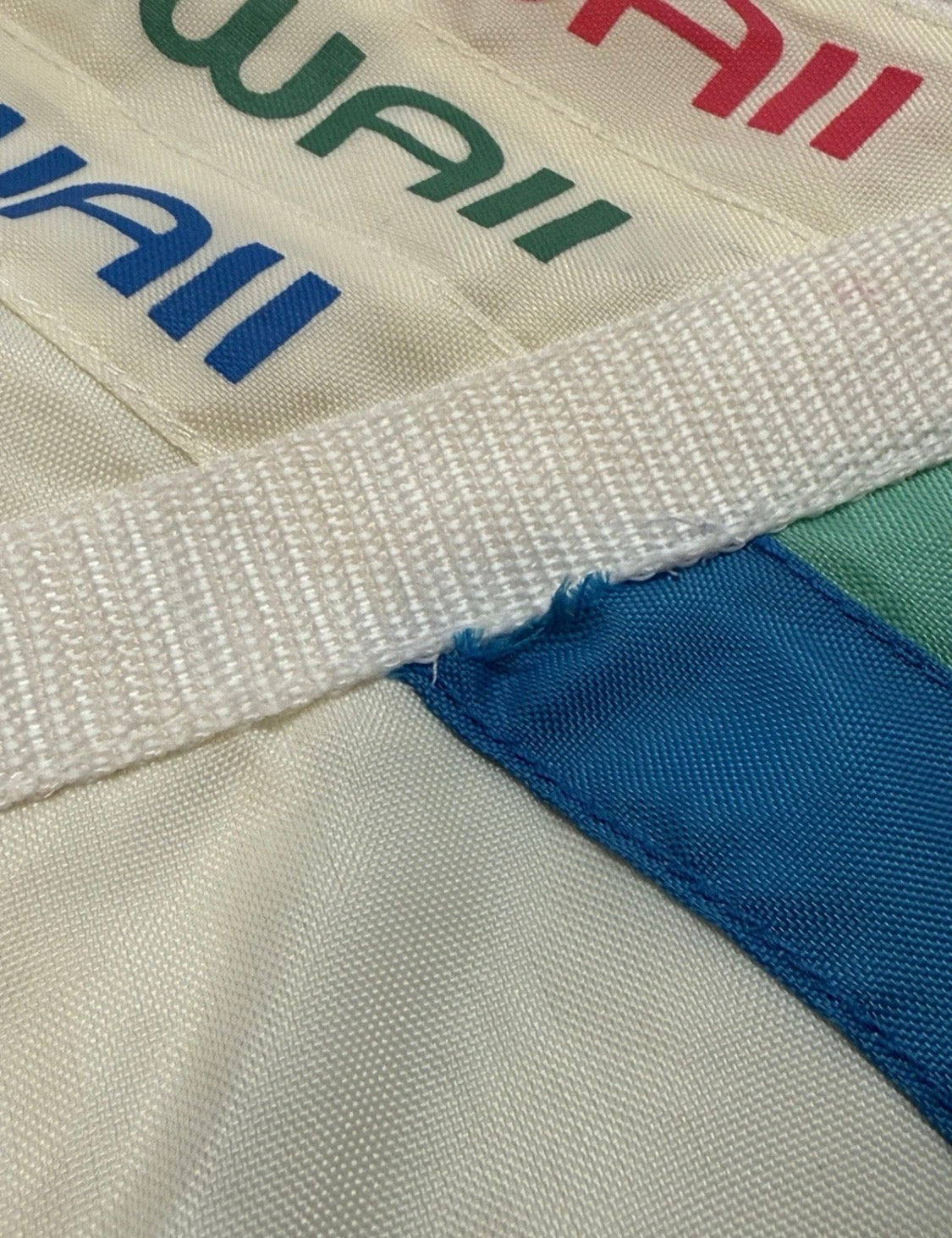 Vintage 1990s Hawaiian Voyager Nylon Zippered Beach Tote Bag Neon Hawaii 18"x13"