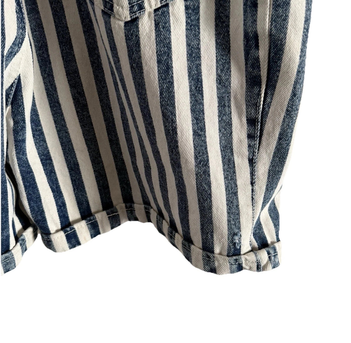1980/90's Star Striped Denim Lined Vest Short Overalls Romper, Size Large