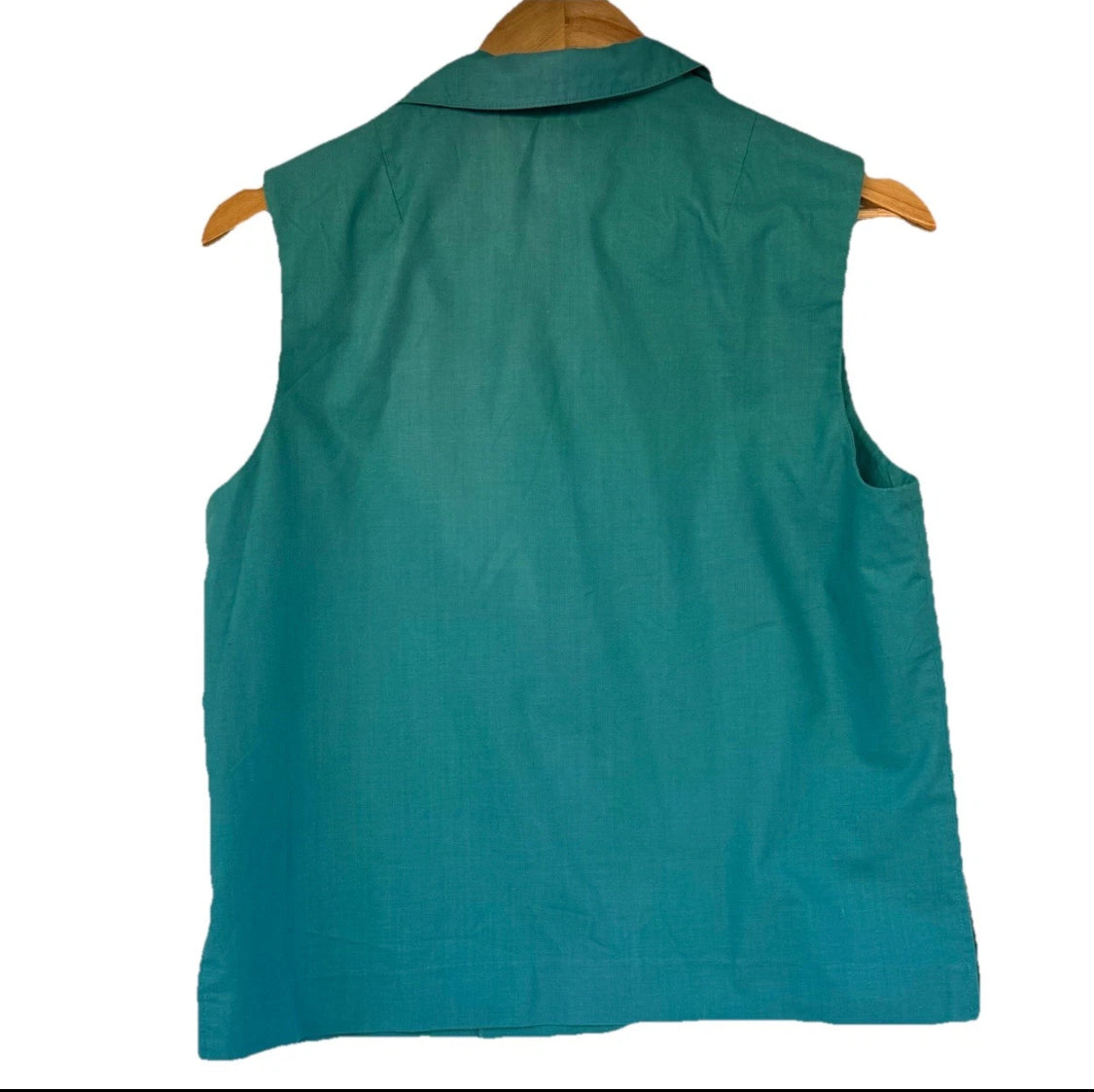 1970’s Wilroy Traveller Teal Vest With Faux Front Pocket, Women’s Large