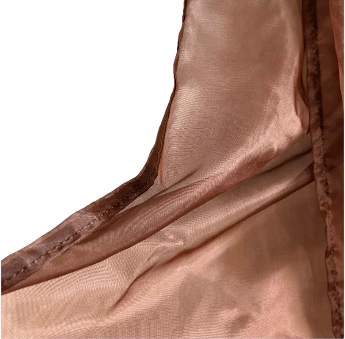 Vintage 1980/90’s Sheer Brown Ruffle Lace Top Shower Curtain Prop 69x70