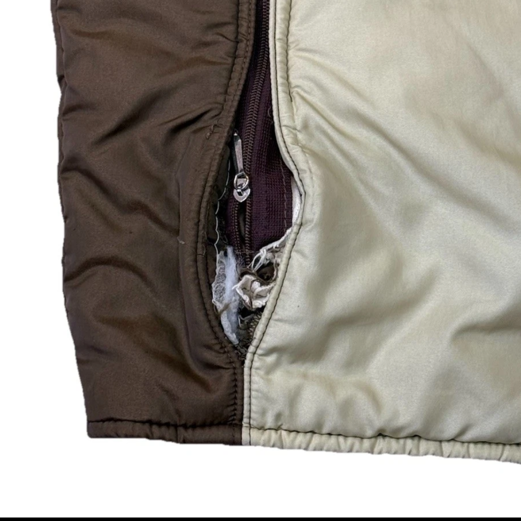 Vintage *PROJECT*1980s Swing West Puffer Ski Jacket Vest Zip Combo, Brown, Med