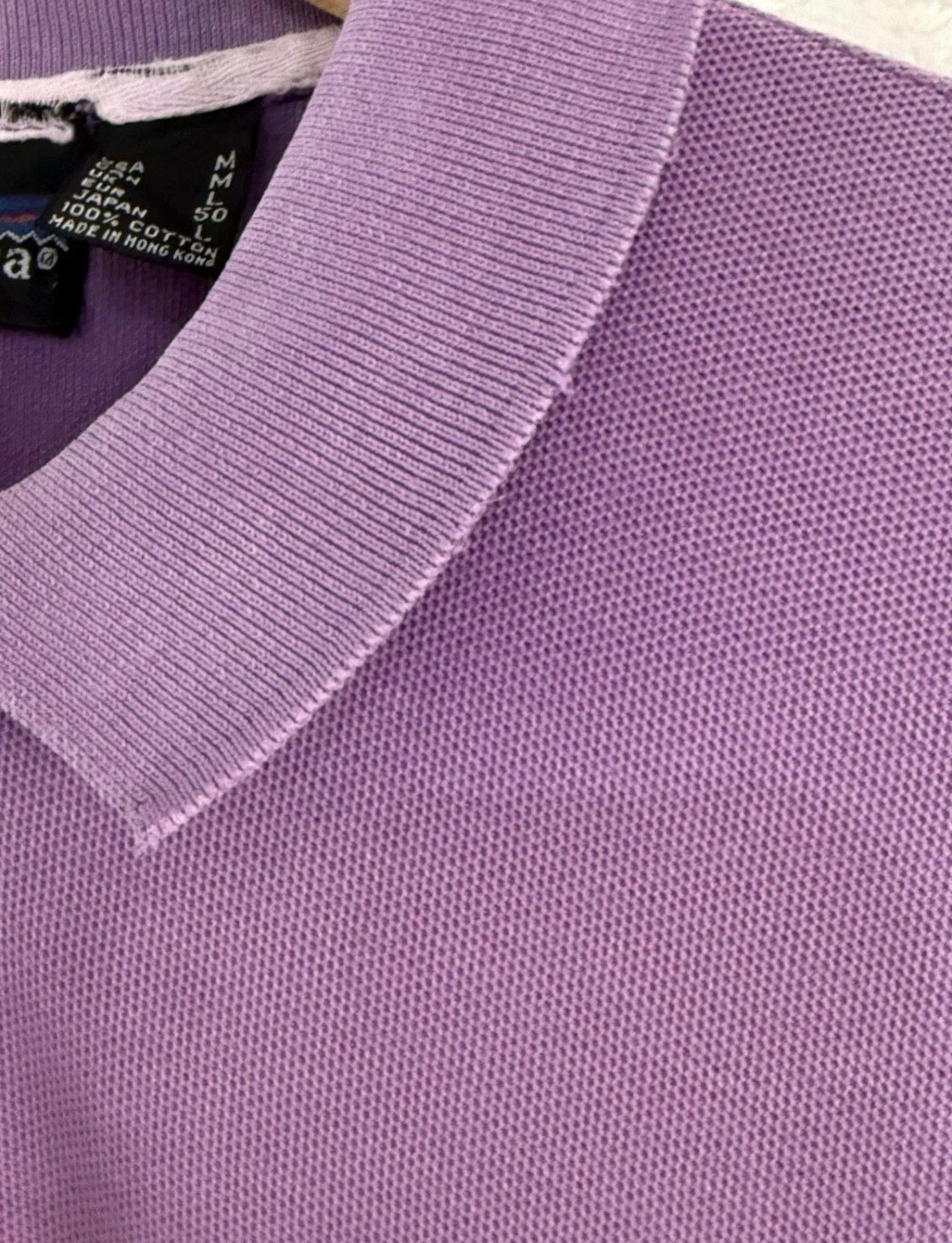 Vintage 1987 Patagonia 100% Cotton Purple Short Sleeve Polo Shirt, Medium