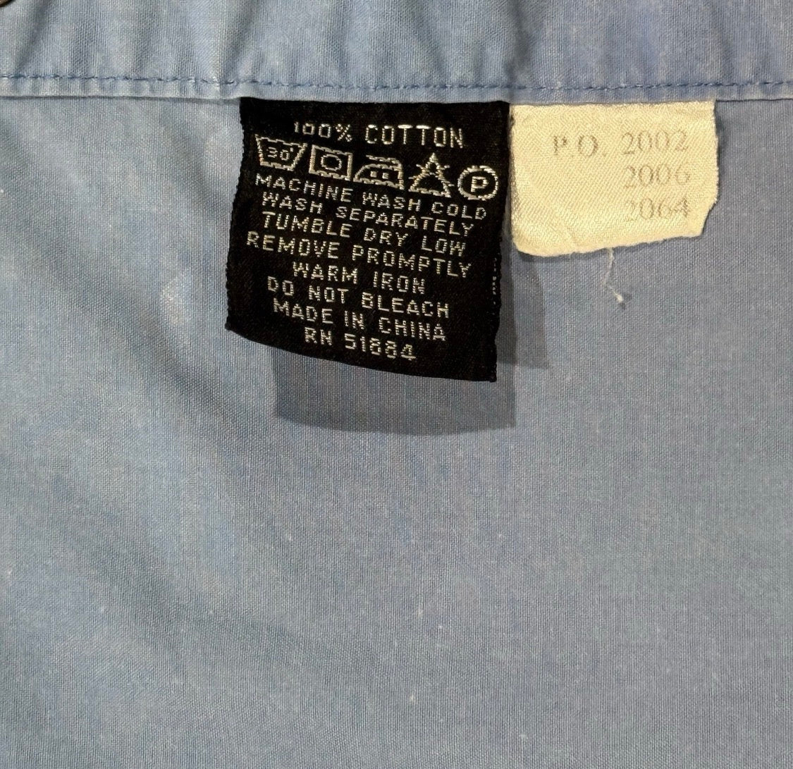 Vintage Y2K Patagonia Blue 100% Cotton Metal Snap Long Sleeved Pocket Shirt, L