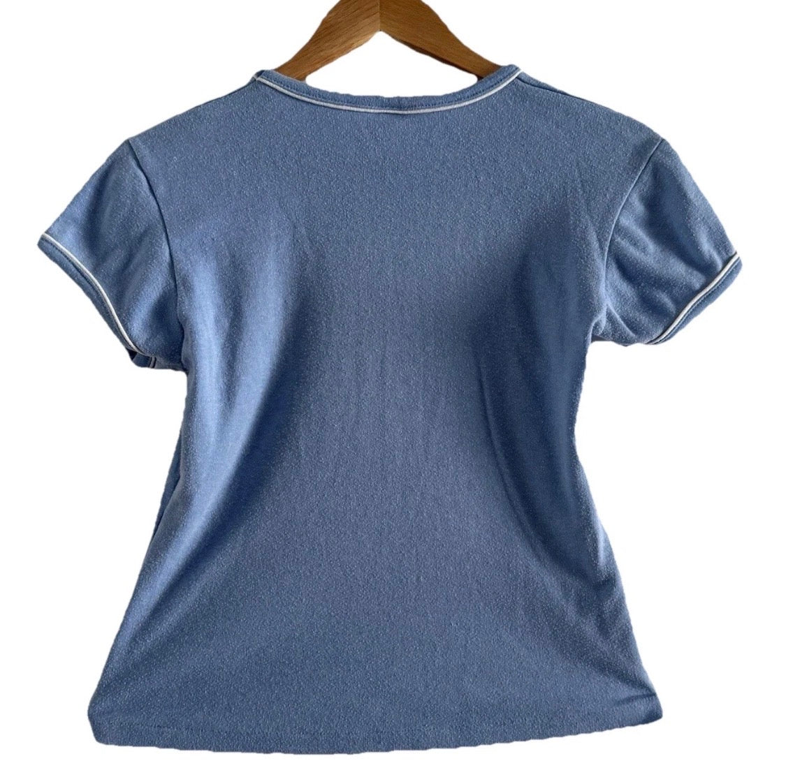 Vintage 1970's Nike Women's Single Stitch Blue Shirt, Small