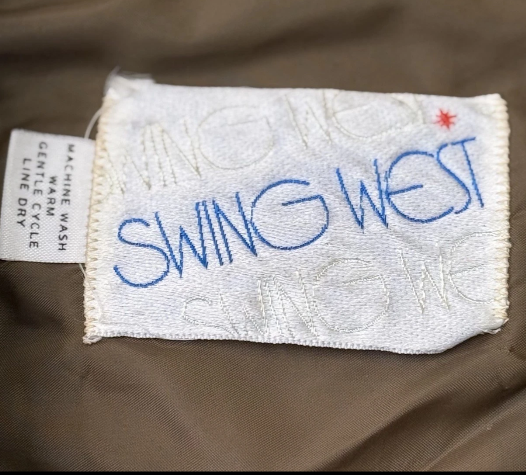 Vintage *PROJECT*1980s Swing West Puffer Ski Jacket Vest Zip Combo, Brown, Med