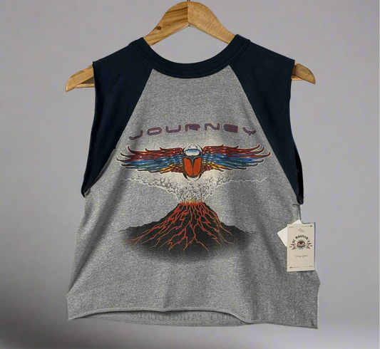 1981 Journey Rockin’ in California Tour Ventura Customized Raglan Tee Shirt, Medium
