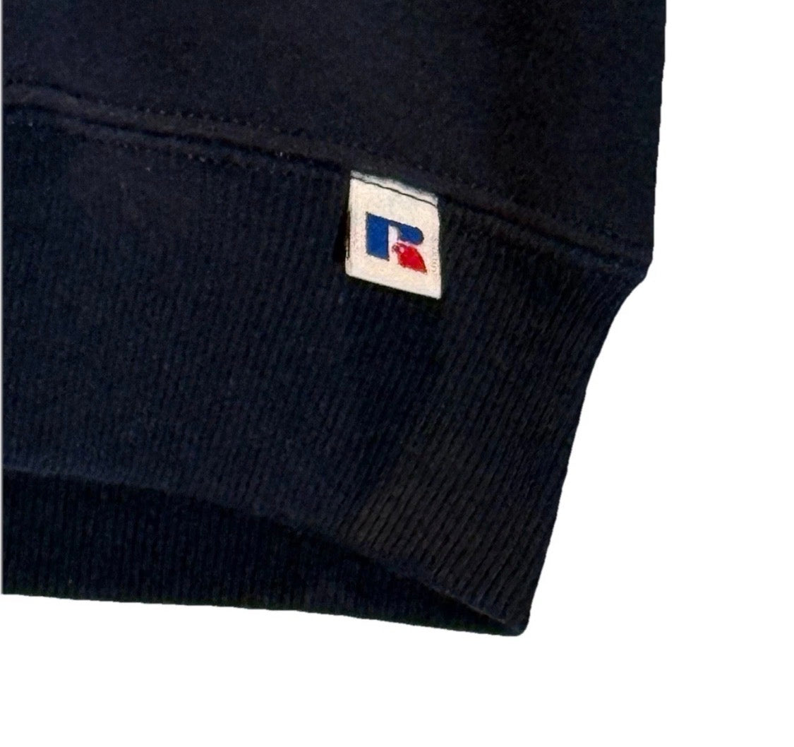 Vintage Y2K UCSD Russell Athletic Crewneck Sweatshirt, Hibiscus Flower Navy, YXL