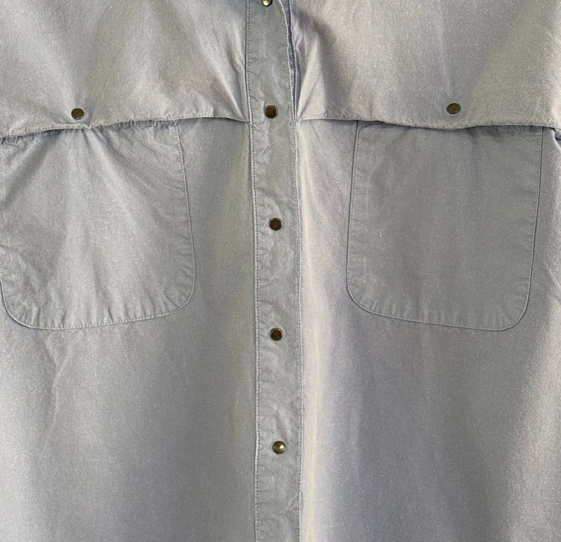 Vintage 80s/90’s Patagonia 100% Cotton Long Sleeved Snap Pocket Shirt Blue, L*