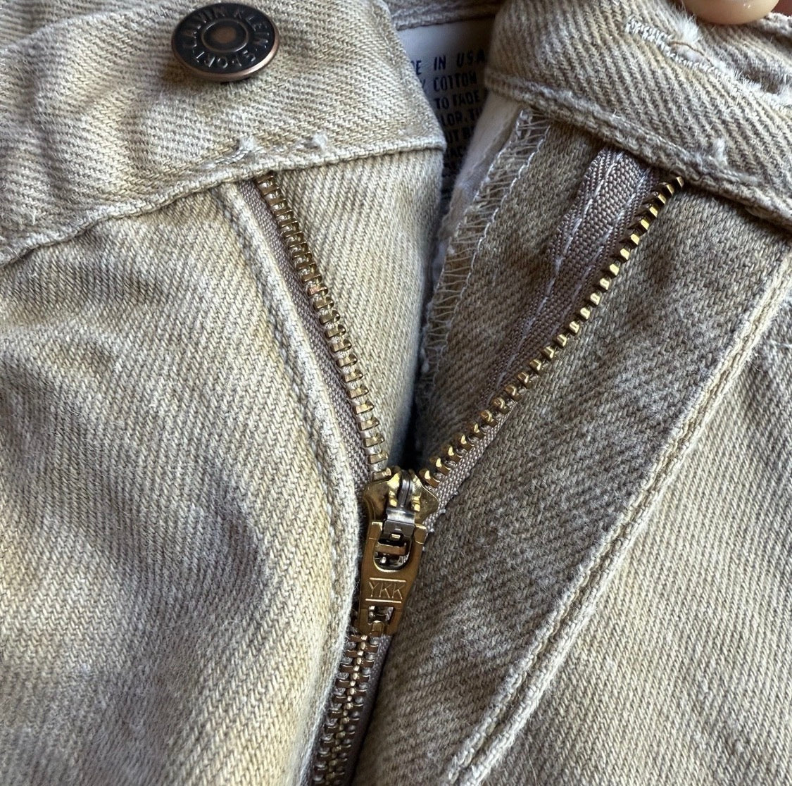 Vintage 1990’s Calvin Klein 100% Cotton Tan Denim Jeans USA, Size 8
