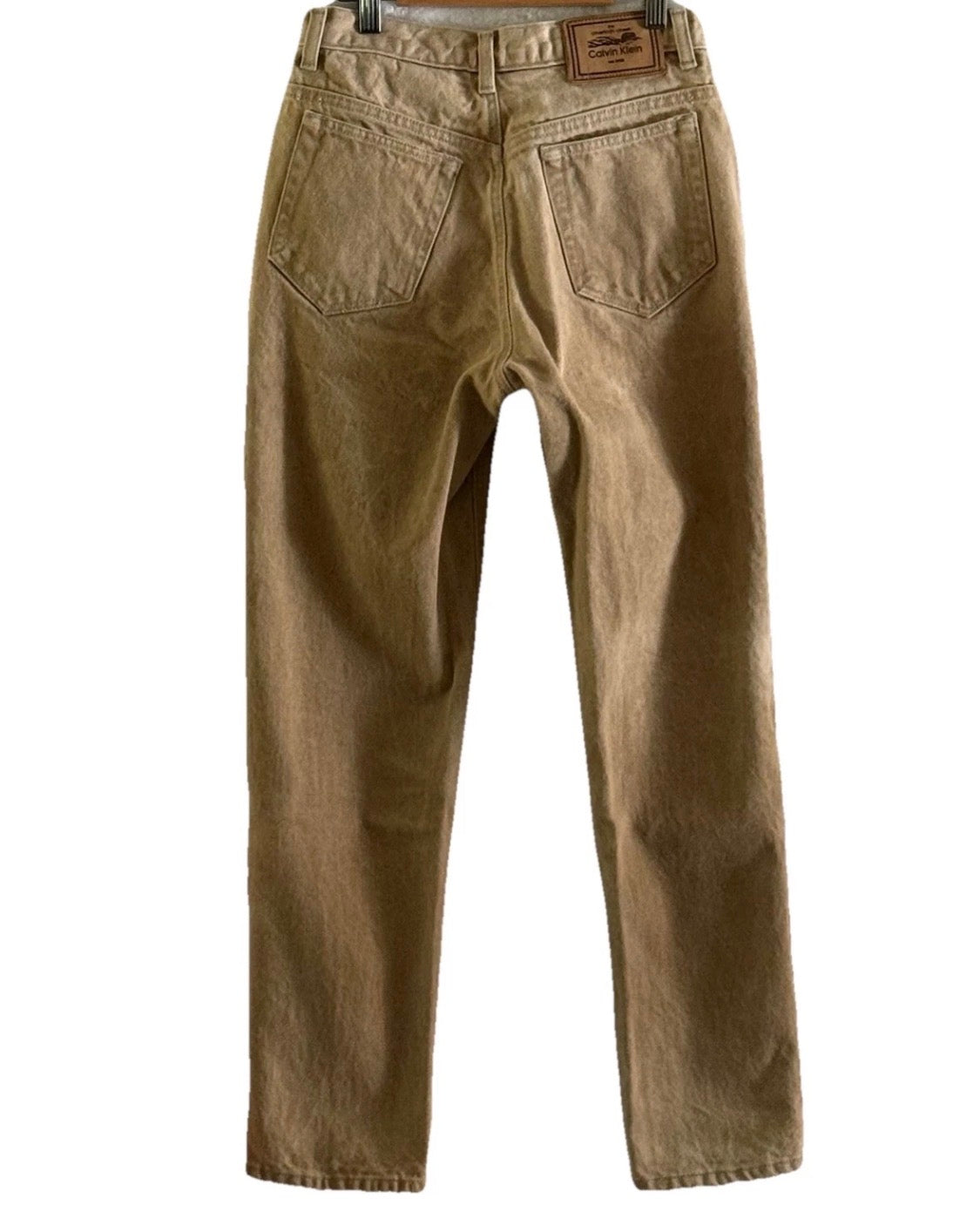 Vintage 1990’s Calvin Klein 100% Cotton Tan Denim Jeans USA, Size 8