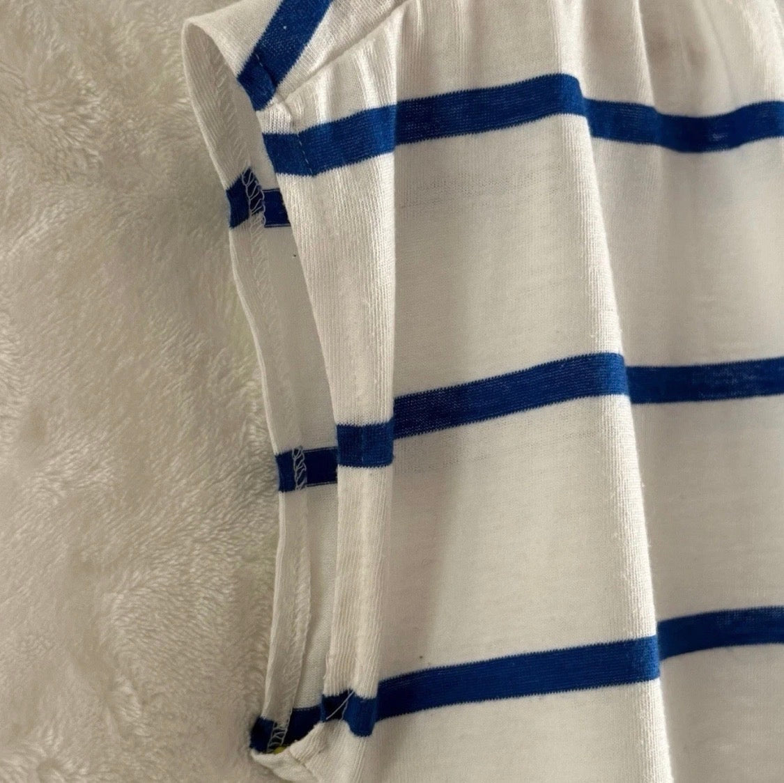 Vintage 1980’sAmerica America Cotton Jersey Stretch Knit Vest Blue White Stripe