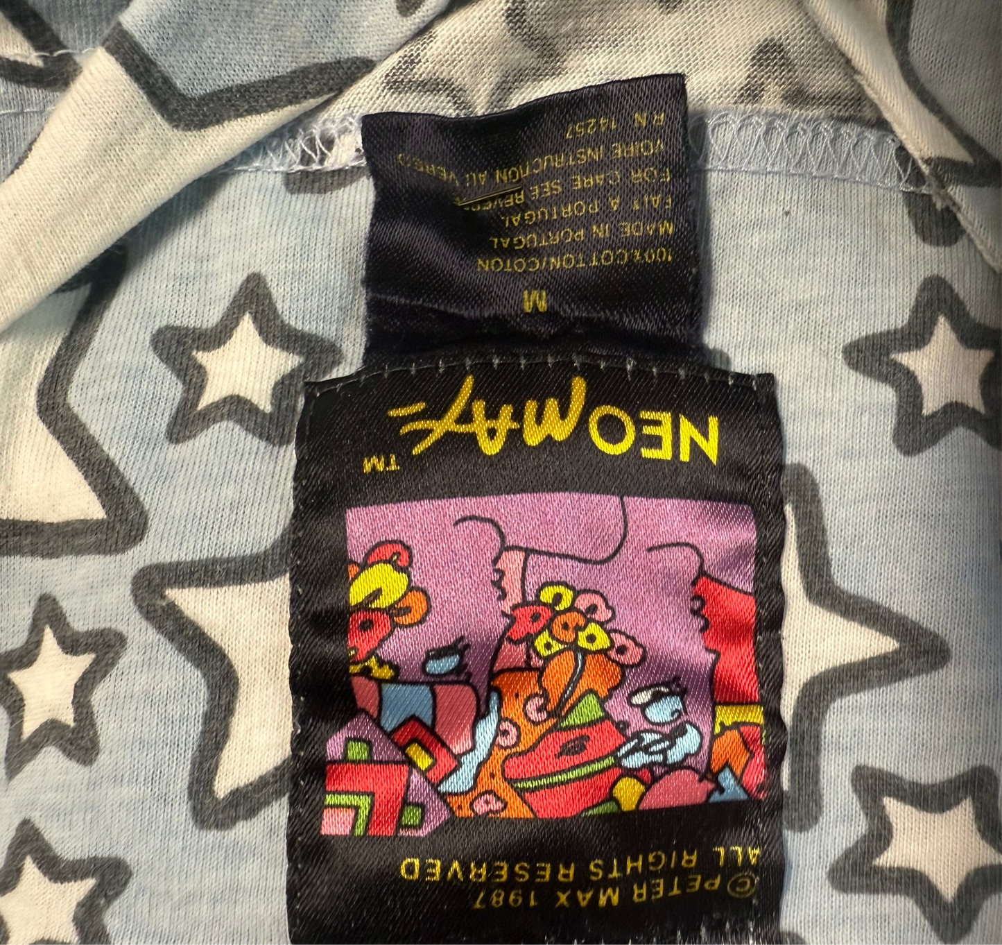 1987 PETER MAX NeoMax Cropped T-shirt “Winged Flyer In Space”