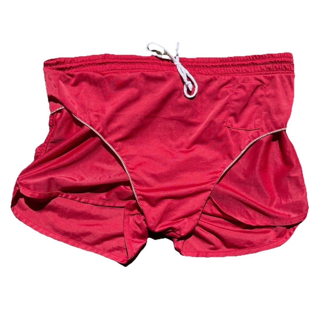 Vintage 1980’s Biotech Running Jogging Sprinter Athletic Short, Maroon Red XL