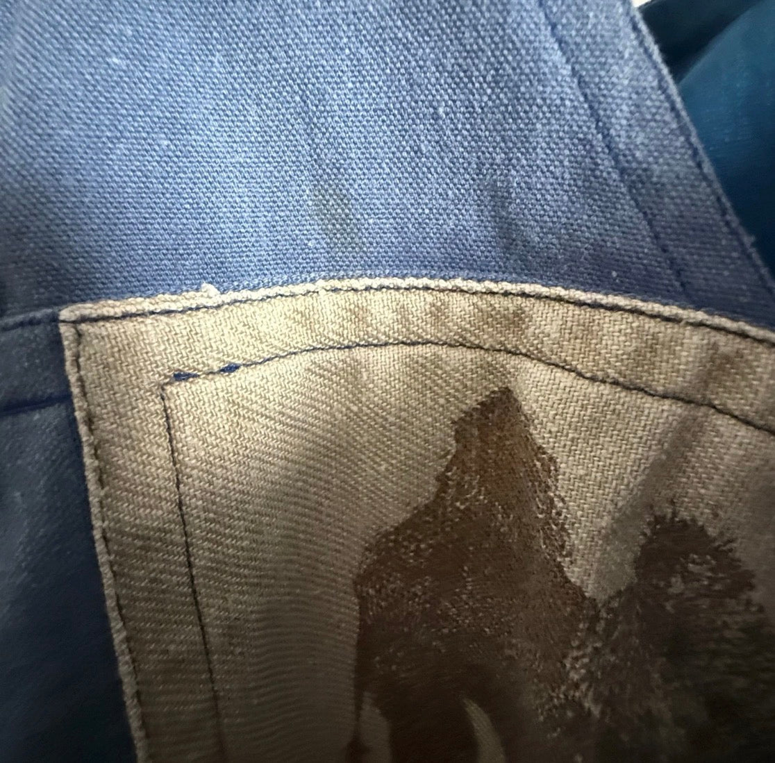 Vintage 1970’s Heavyweight Cotton Tunic Pocket Dress/Gown Camel Pyramids