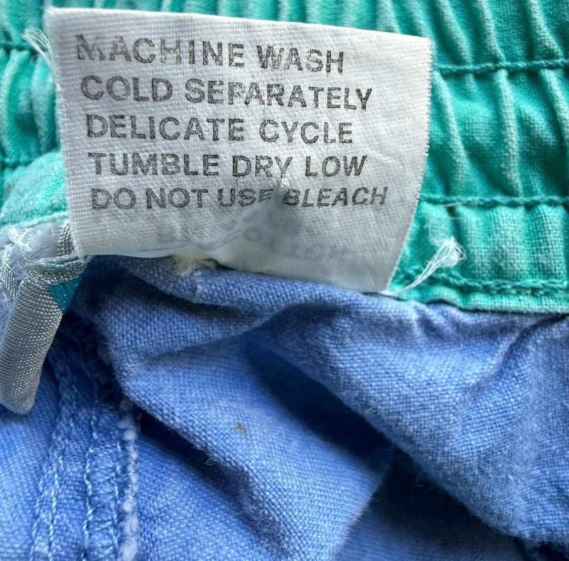 Vintage 1990’s Ocean Pacific OP Baggy 100% Cotton Surf Blue Green Pants, 34