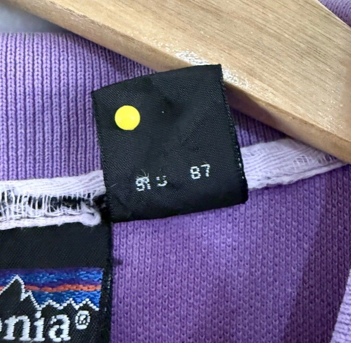 Vintage 1987 Patagonia 100% Cotton Purple Short Sleeve Polo Shirt, Medium