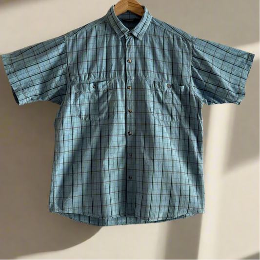 1980’s Patagonia Cotton Plaid Button Up Shirt Mens, Medium