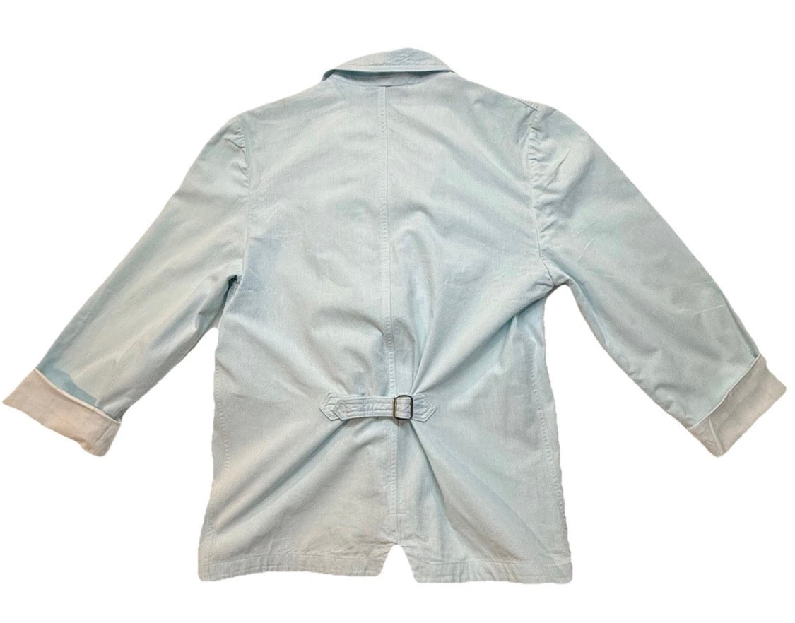 Vintage 1980 Chaus Lt Cotton Blazer Jacket Academia Preppy Pastel Blue Green, 12