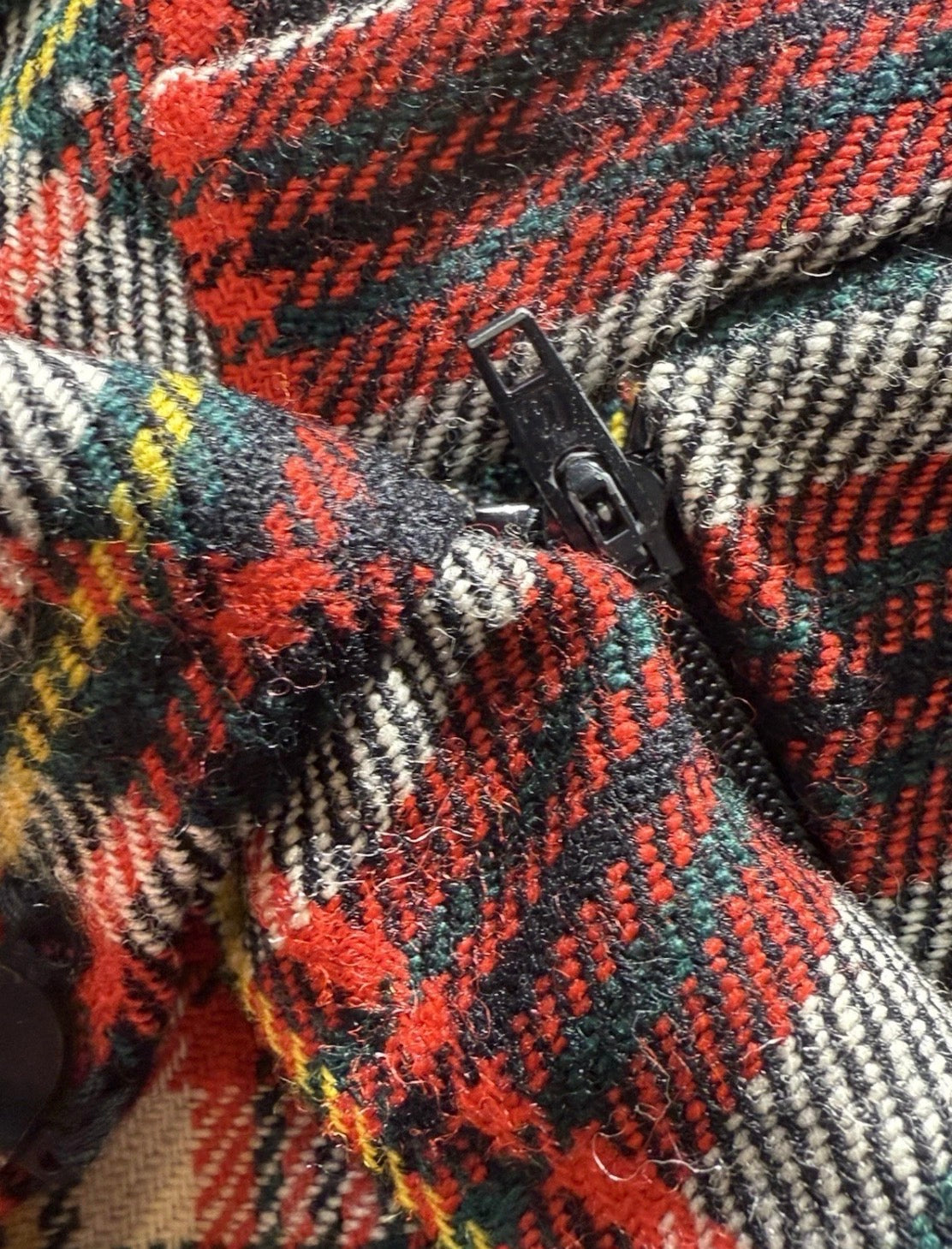 Vintage Bonwit Teller Stella Sloat Pleated Wool Tartan Christmas Midi Skirt, 28