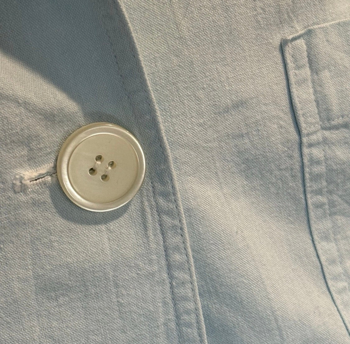 Vintage 1980 Chaus Lt Cotton Blazer Jacket Academia Preppy Pastel Blue Green, 12