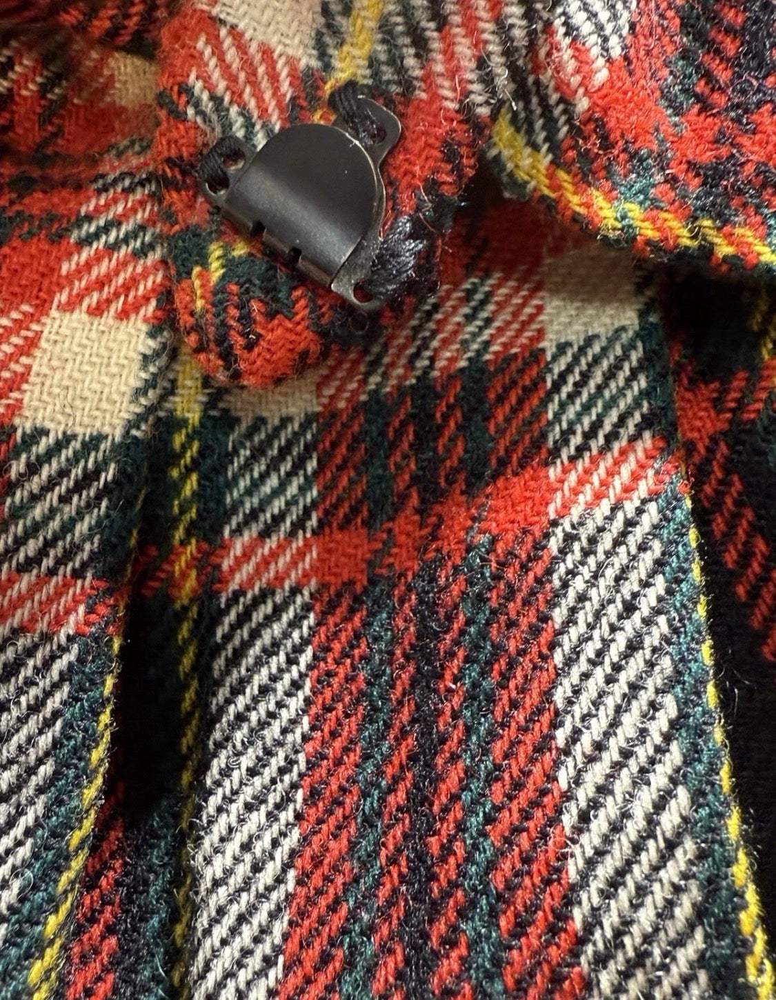 Vintage Bonwit Teller Stella Sloat Pleated Wool Tartan Christmas Midi Skirt, 28