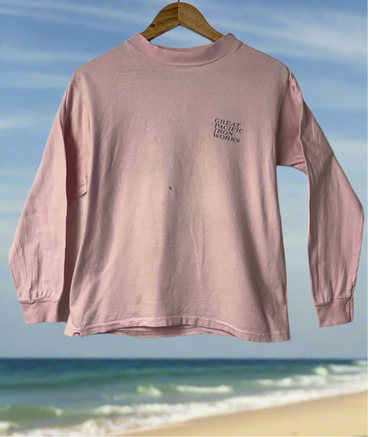 1980’s Great Pacific Iron Works Patagonia Lt Pink Long Sleeved: Large Youth