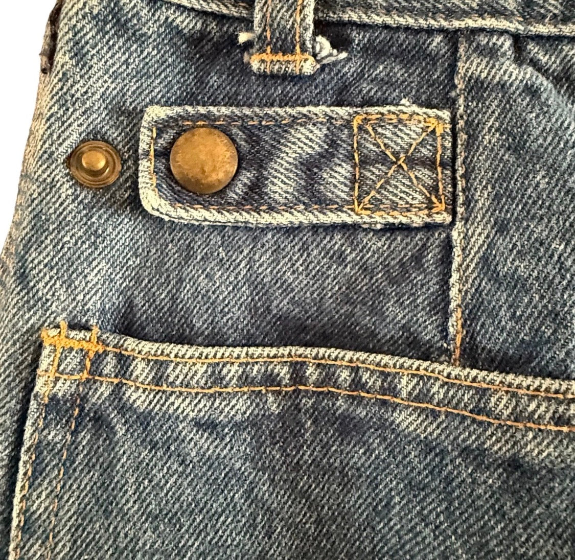 Vintage 1980’s Benetton Italy 100% Cotton Denim High Waist Carpenter Jeans 28x32