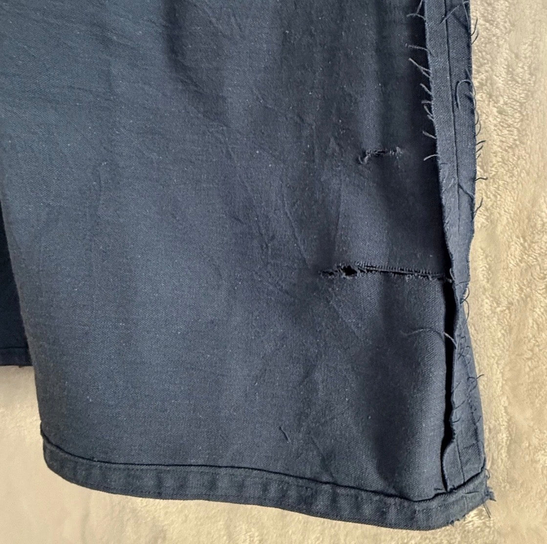 Vintage 1970’s Heavyweight Cotton Tunic Pocket Dress/Gown Camel Pyramids