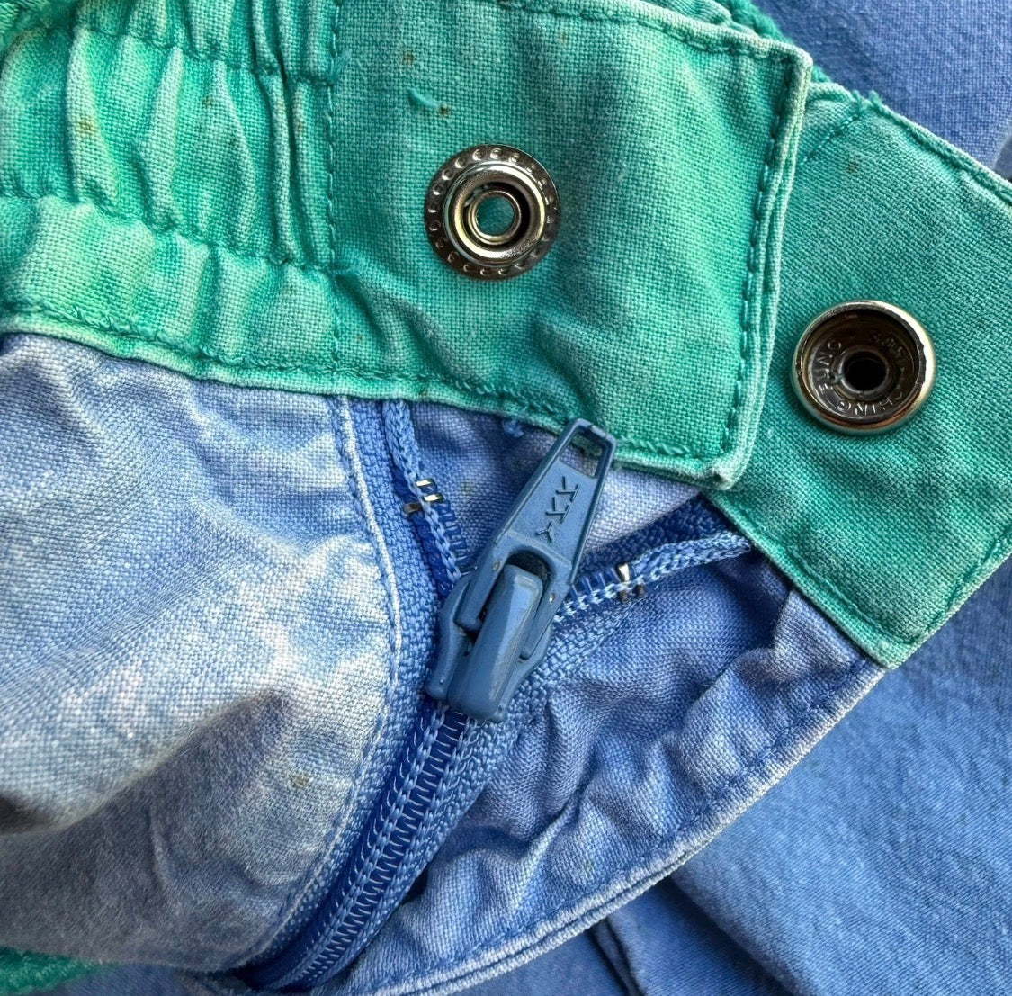 Vintage 1990’s Ocean Pacific OP Baggy 100% Cotton Surf Blue Green Pants, 34