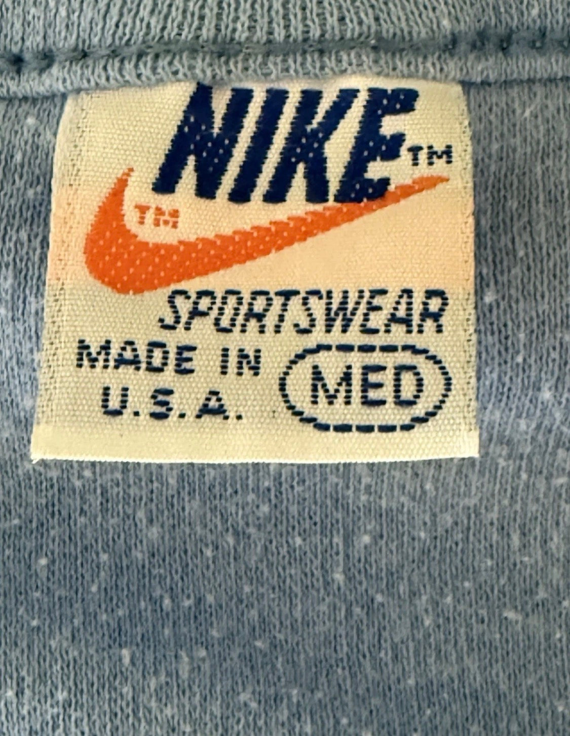Vintage 1970's Nike Women's Single Stitch Blue Shirt, Small