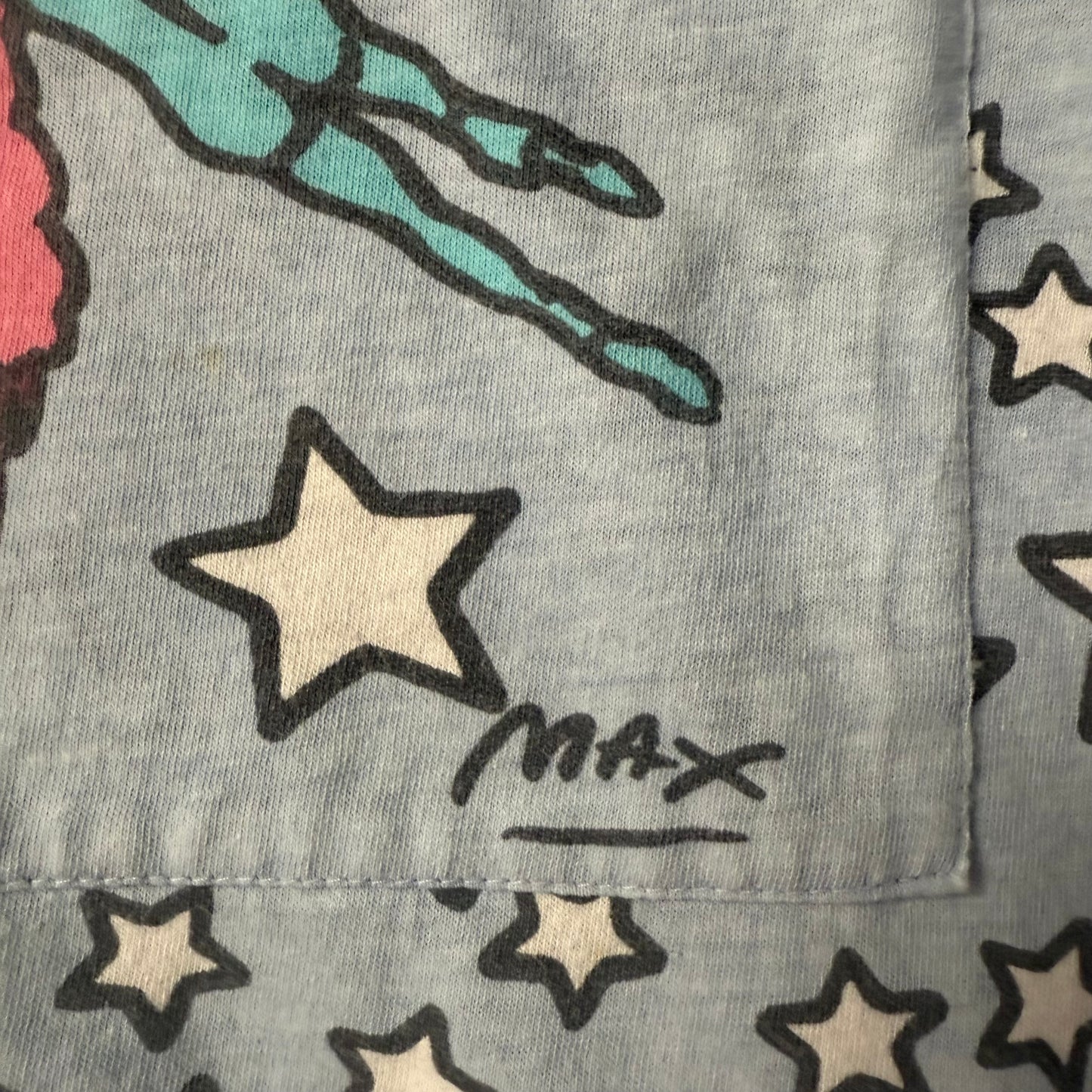 1987 PETER MAX NeoMax Cropped T-shirt “Winged Flyer In Space”