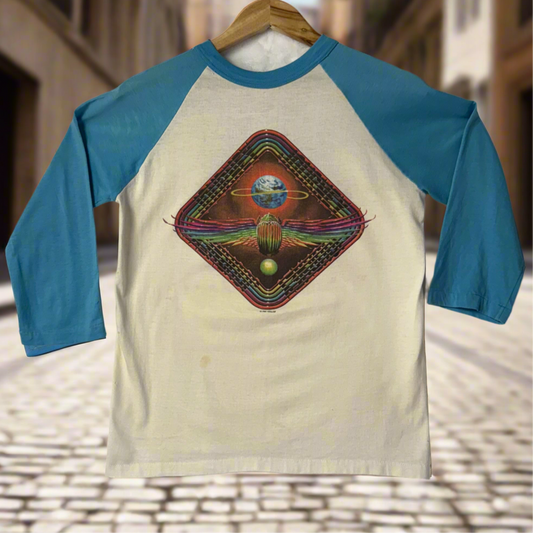 1980 Journey World Tour Shirt Single Stitch Raglan 3/4 Sleeve, Medium