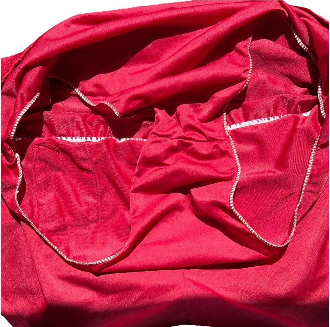 Vintage 1980’s Biotech Running Jogging Sprinter Athletic Short, Maroon Red XL