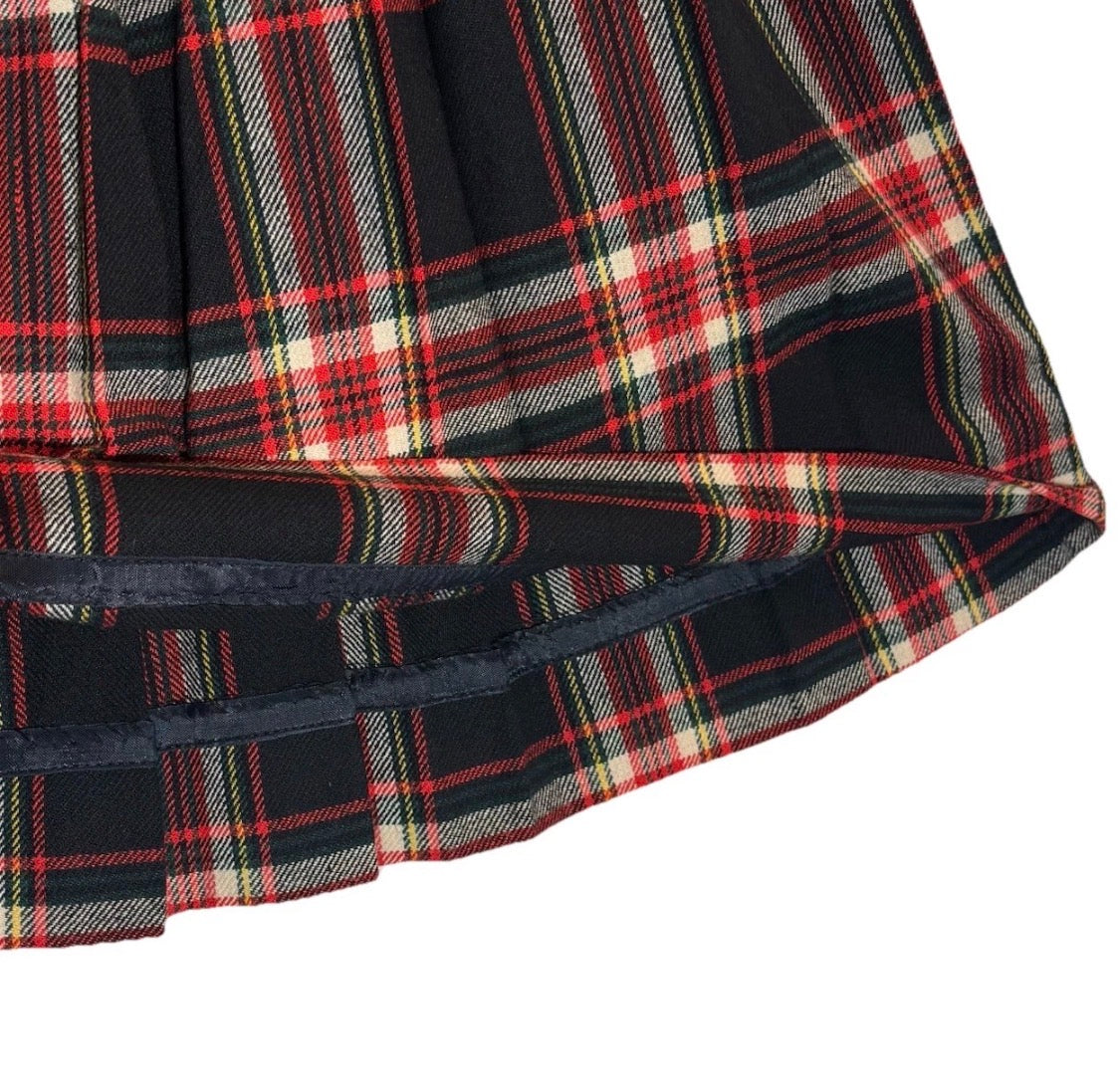 Vintage Bonwit Teller Stella Sloat Pleated Wool Tartan Christmas Midi Skirt, 28