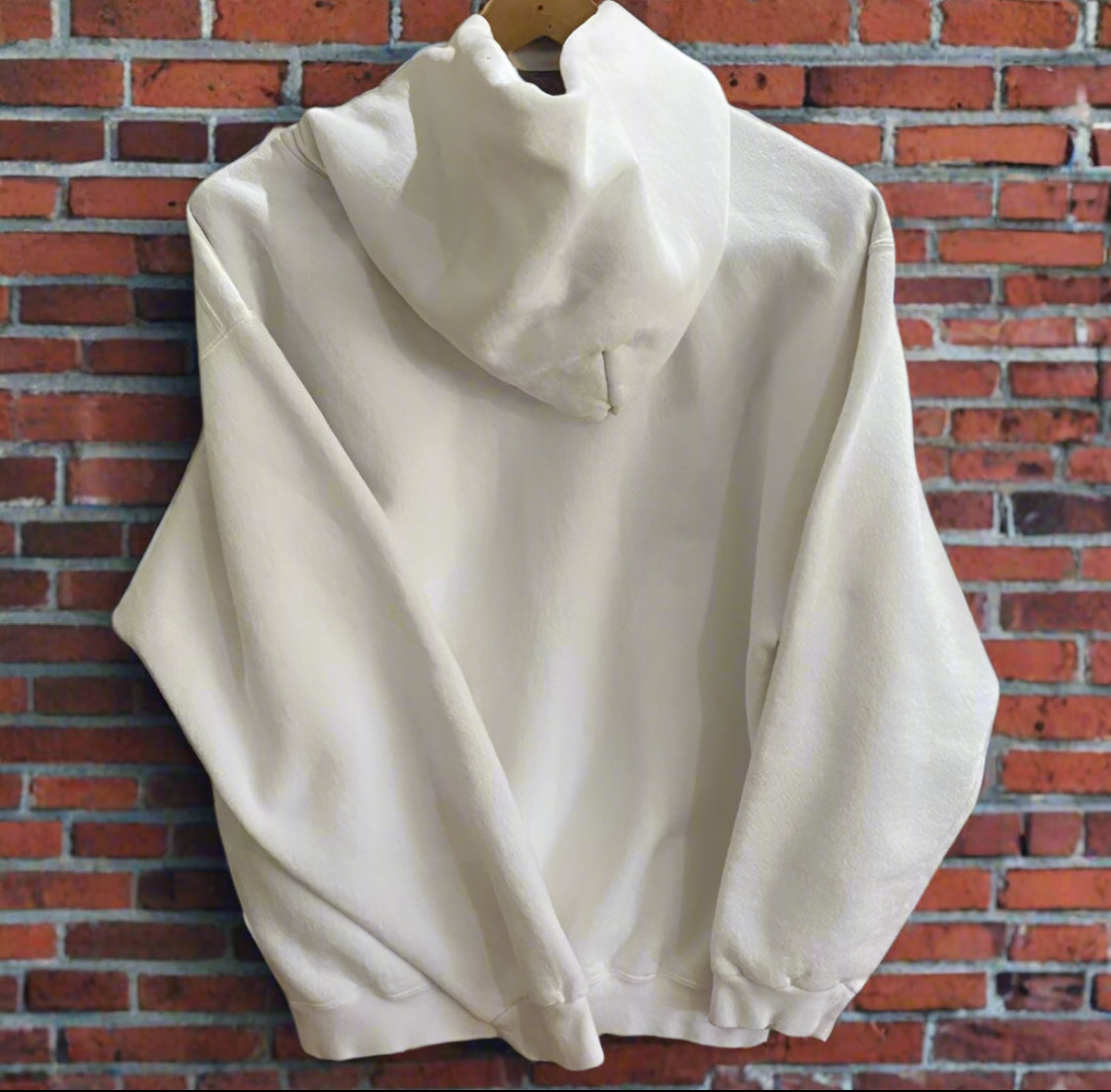 1990’s Nike Center Swoosh Hooded Sweatshirt White Medium