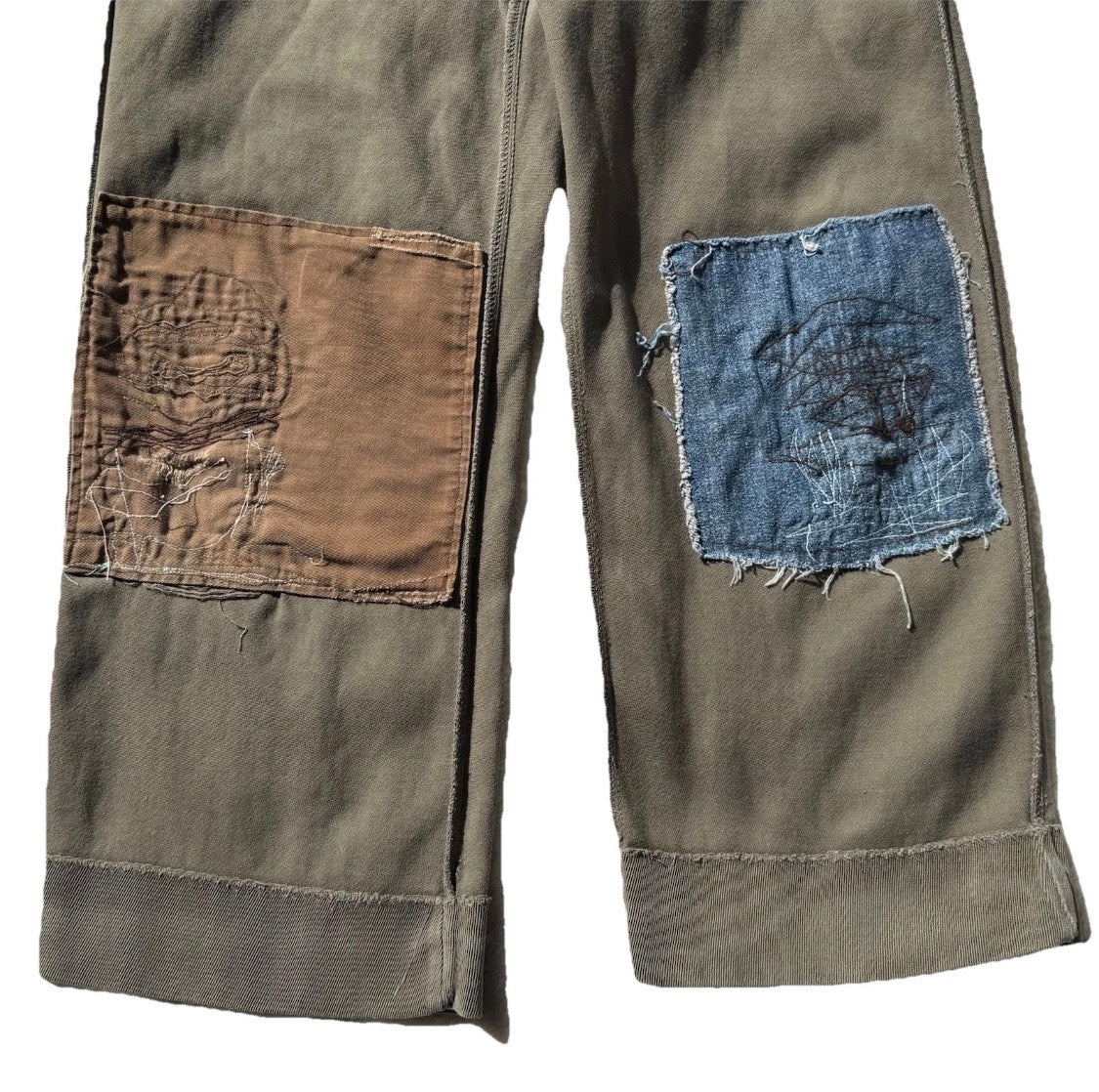 Vintage 1940s JC Penney Children's Bib Overall DungareesCotton Twill, Olive 5/6