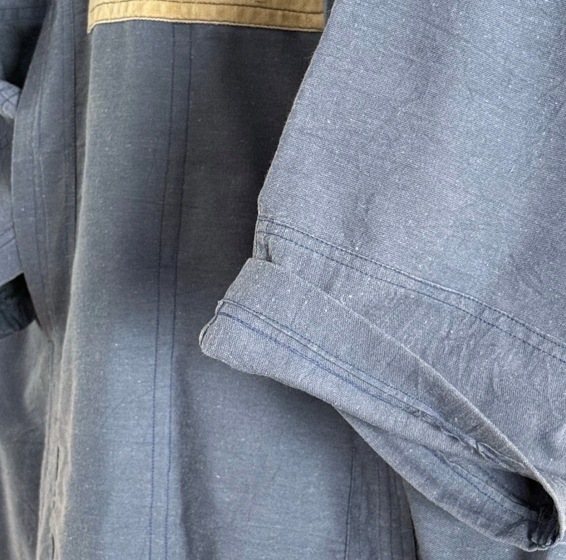 Vintage 1970’s Heavyweight Cotton Tunic Pocket Dress/Gown Camel Pyramids