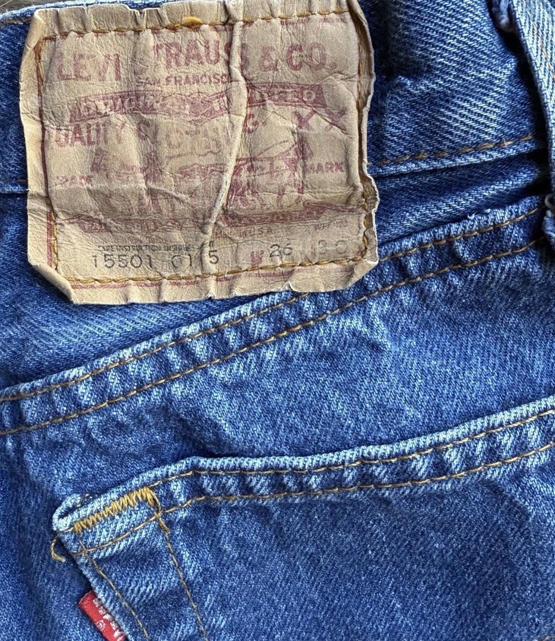 Vintage 1980’s Levi’s Petite Dark Wash High Waist Button Fly  115501-0115 26x30